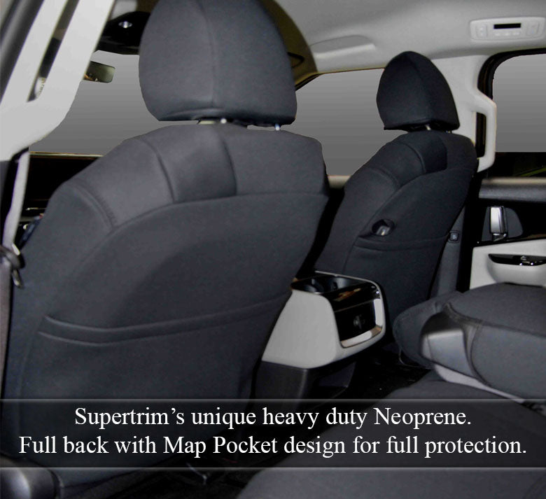 Kia Carnival Seat Covers KA4 (2020-Now) - Front (Full-length map pockets) - Premium Neoprene