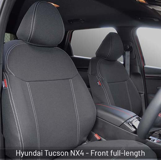 Hyundai Tucson Seat Covers NX4 V.1,2,3 Series (2021-Now) - Front (Full-length map pockets) - Premium Neoprene