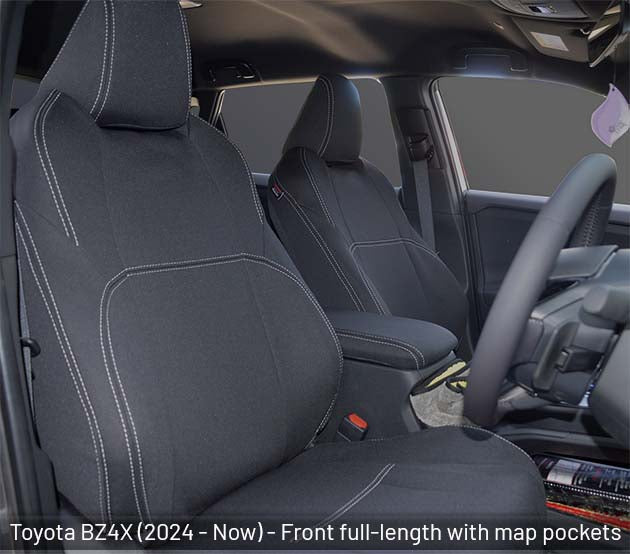 Toyota BZ4X Seat Covers (2024-Now) - Front (Full-length map pockets) - Premium Neoprene