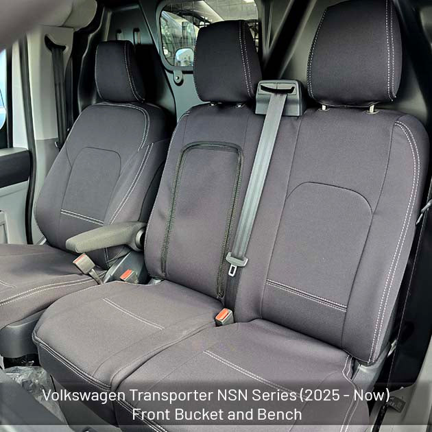 Volkswagen Transporter Standard Front Bucket and Bench Seat Covers NSN Series (2025 - Now) - Premium Neoprene