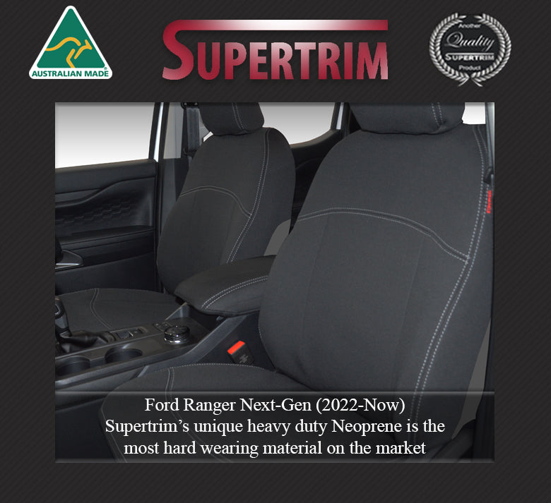 Ford Ranger Seat Covers XL / XL Hi-Rider / XLT (2022 - Now) - Standard Front and Rear Bundle - Premium Neoprene