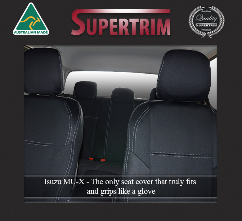 Isuzu MU-X Standard Seat Covers (Nov 2013 - 2020) - Front Full-length With Map Pockets and Rear Bundle - Premium Neoprene