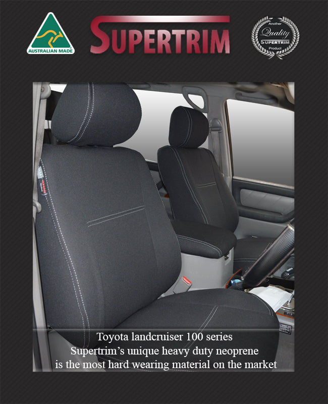 Toyota Landcruiser 100 Series Seat Covers - Front (Full-length map pockets) - Premium Neoprene