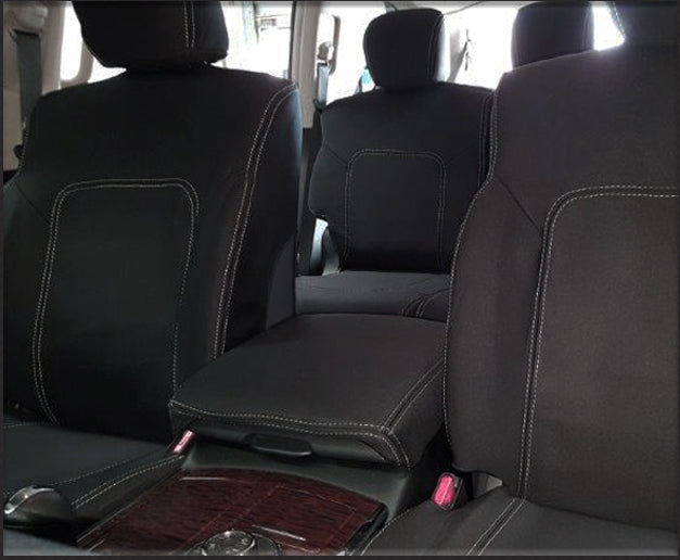 Now 3 Rear Cover Nissan Patrol Seat Covers Y62 (2013-Now) - Front (Full-length map pock ...