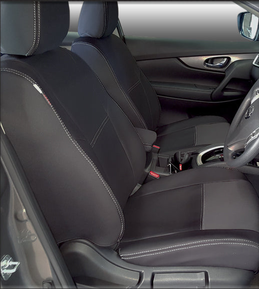 Nissan Qashqai Seat Covers J11 (2014-2021) - Front Full-length With Map Pockets and Rear Bundle - Premium Neoprene