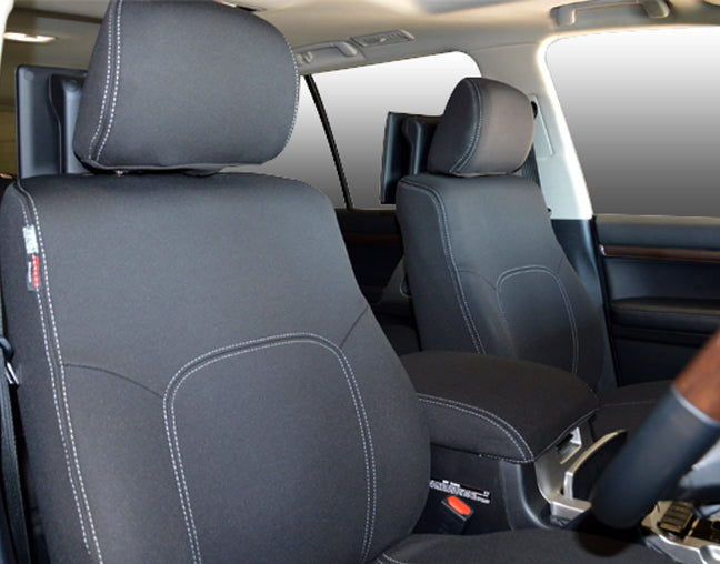 Toyota Landcruiser 200 Seat Covers (Oct 2015 - 2021) Sahara - Front (Full-length Map Pockets)