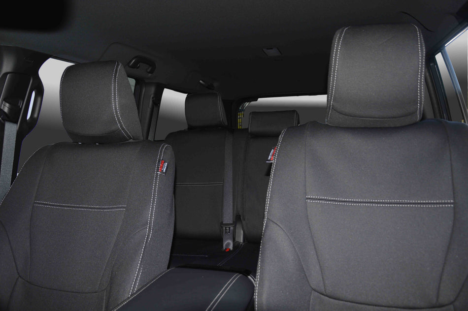 Toyota Prado 250 Seat Covers 2026 (2024-Now) - Front Full-length With Map Pockets and Middle Bundle - Premium Neoprene