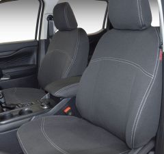 FRONT Seat Covers Full-Length With Map Pockets & REAR Custom Fit FORD Ranger Next-Gen Wildtrak & Sport (2022-Now), Heavy Duty Neoprene, Waterproof | Supertrim