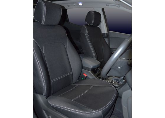 Seat Covers FRONT Pair Premium Series 2018), DM Neoprene 100% (2012 (Automotive-Grade) Full-back Santa Waterproof For Fe Hyundai 