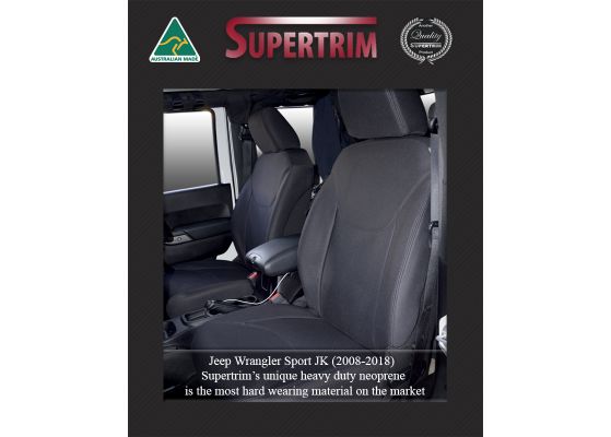 FRONT seat covers Custom Fit Jeep Wrangler JK (2008-2018) Premium Neoprene,  Waterproof | Supertrim
