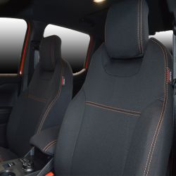 FRONT Seat Covers Full-Length With Map Pockets & REAR Custom Fit FORD Ranger Next-Gen Raptor (2022-Now), Heavy Duty Neoprene, Waterproof | Supertrim