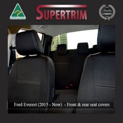 Ford Everest UA (Oct 2015 - 2021.75) All 3 Rows Seat Covers , Snug Fit, Premium  Neoprene (Automotive-grade) 100% Waterproof