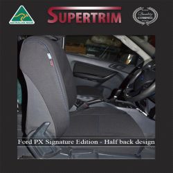 Ford Ranger PX MK.I (July 2011 - Aug 2015) FRONT Seat Covers + CONSOLE LID Cover, Signature Edition, Snug Fit, Premium Neoprene (Automotive-Grade) 100% Waterproof