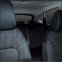 FRONT Seat Covers Full-Length With Map Pockets & Rear Full-length Custom Fit Hyundai Kona OS (2017-Now), Premium Neoprene, Waterproof | Supertrim