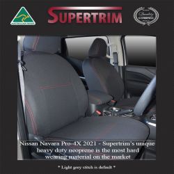 FRONT Seat Covers Full-Length with Map Pockets Custom Fit Nissan Navara NP300 (2015-Now), Heavy Duty Neoprene | Supertrim 