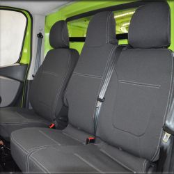 Seat Covers FRONT Bucket & Bench Snug Fit for Renault Trafic Crew Van (2015 - Now), Premium Neoprene (Automotive-Grade) 100% Waterproof