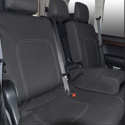 Seat Covers 2ND ROW FULL-BACK + ARMREST COVER Snug Fit For (Oct 2015 - 2021 Landcruiser J200 (200 Series) - MK.III Sahara, Premium Neoprene (Automotive-Grade) 100% Waterproof