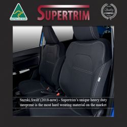 SUZUKI SWIFT SEAT COVERS - FRONT PAIR, BLACK Waterproof Neoprene (Wetsuit), UV Treated