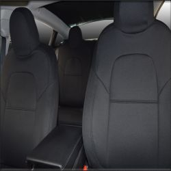 FRONT Seat Covers & REAR Full-length + Armrest Zipper Custom Fit Tesla Model 3 (2019-Now), Premium Neoprene, Waterproof | Supertrim 