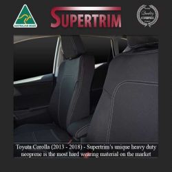 Toyota Corolla Hatch or Sedan E170 or E180 (2013-2018) FRONT Seat Covers With Full-back, Snug Fit Premium Neoprene (Automotive-Grade) 100% Waterproof