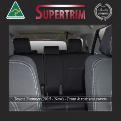 Seat Covers Front Pair + Console Lid Cover Custom Fit Toyota Fortuner AN160 (Oct 2015 - Now), Heavy Duty Neoprene (Automotive-Grade) 100% Waterproof 