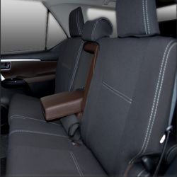 Seat Covers Full-Back Rear + Armrest Custom Fit Toyota Fortuner AN160 (Oct 2015 - Now), Heavy Duty Neoprene (Automotive-Grade) 100% Waterproof 