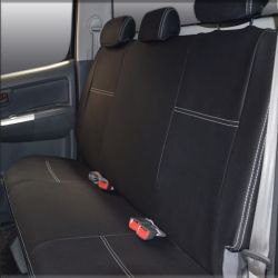 Seat Covers REAR suitable for Toyota Hilux Snug fit, Charcoal black, 100% Waterproof Premium Neoprene (Wetsuit), UV Treated