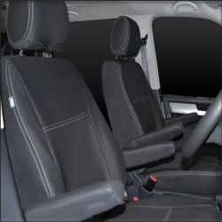 FRONT Seat Covers (2 Bucket) Full-Length With Map Pockets & REAR Full-length Custom Fit Volkswagen Transporter T6 (2015 - Now) , Heavy Duty Neoprene, Waterproof | Supertrim