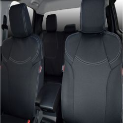 FRONT Seat Covers Full-Length With Map Pockets & REAR Full-length Custom Fit ISUZU MU-X (2021-Now), Heavy Duty Neoprene, Waterproof | Supertrim