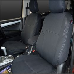 FRONT Seat Covers Full-length with Map Pockets Custom Fit Isuzu MU-X (Nov 2013 - 2020), Premium Neoprene (Automotive-Grade) 100% Waterproof  | Supertrim