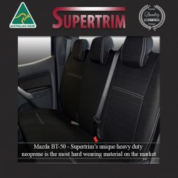 Mazda BT-50 TAILOR-MADE Rear Seat Covers (2017 model available) -  100% Perfect fit, Charcoal black, 100% Waterproof Premium quality Neoprene (Wetsuit), UV Treated
