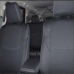 Seat Covers Front Pair Full-Length With Map Pockets & Rear Snug Fit For Mitsubishi Pajero Sport (2015 - Current), Premium Neoprene (Automotive-Grade) 100% Waterproof 