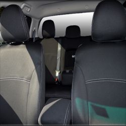 Seat Covers Front Pair Full-back With Map Pockets & Rear With Armrest Access, Snug Fit for Triton MQ (May 2015-Now), Premium Neoprene (Automotive-Grade) 100% Waterproof