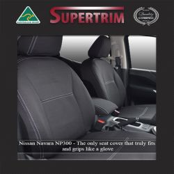 Seat Covers FRONT Seat Covers + Console Lid Cover Snug Fit for Nissan Navara NP300 (May 2015 - Now) Premium Neoprene (Automotive-Grade) 100% Waterproof 