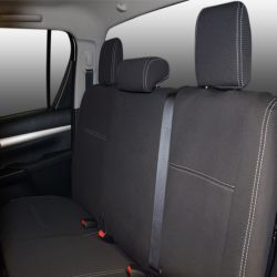 Seat Covers Rear + Armrest Snug Fit for Hilux MK.8 (9/2015 - Current) DUAL CAB, Premium Neoprene (Automotive-Grade) 100% Waterproof